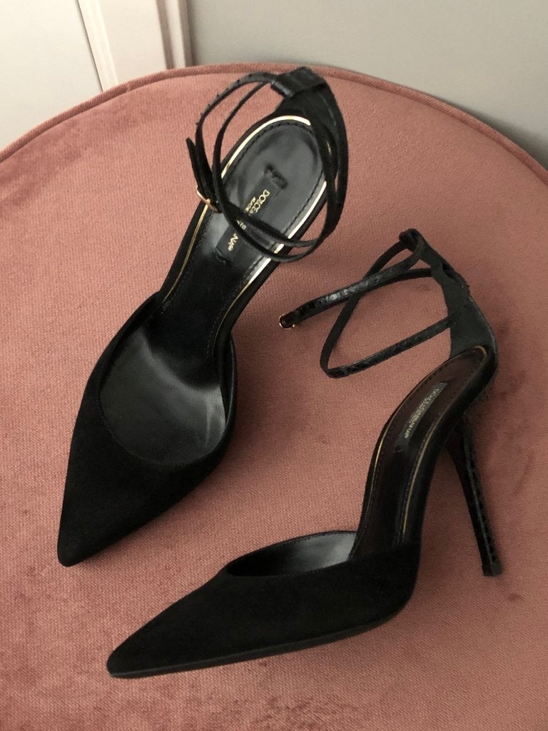 dolce & gabbana belucci decollette suede pumps heels | 38, Ophalen, Zo goed als nieuw, Zwart, Sneakers of Gympen