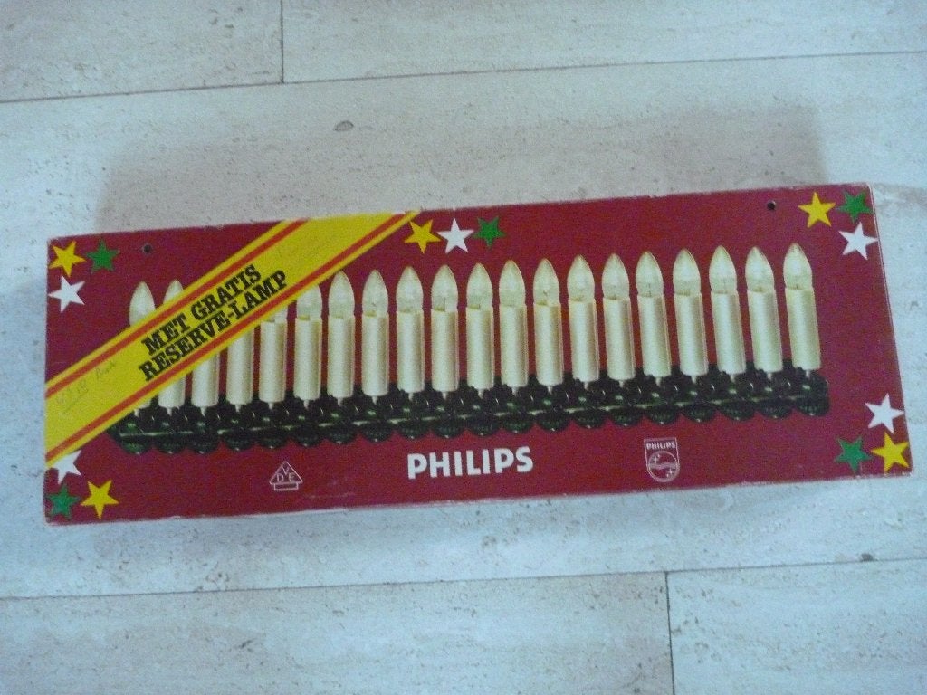 Mooi doos PHILIPS Kerstverlichting. 20 Kaarslampjes i.z.g.s., Ophalen of Verzenden, Gebruikt