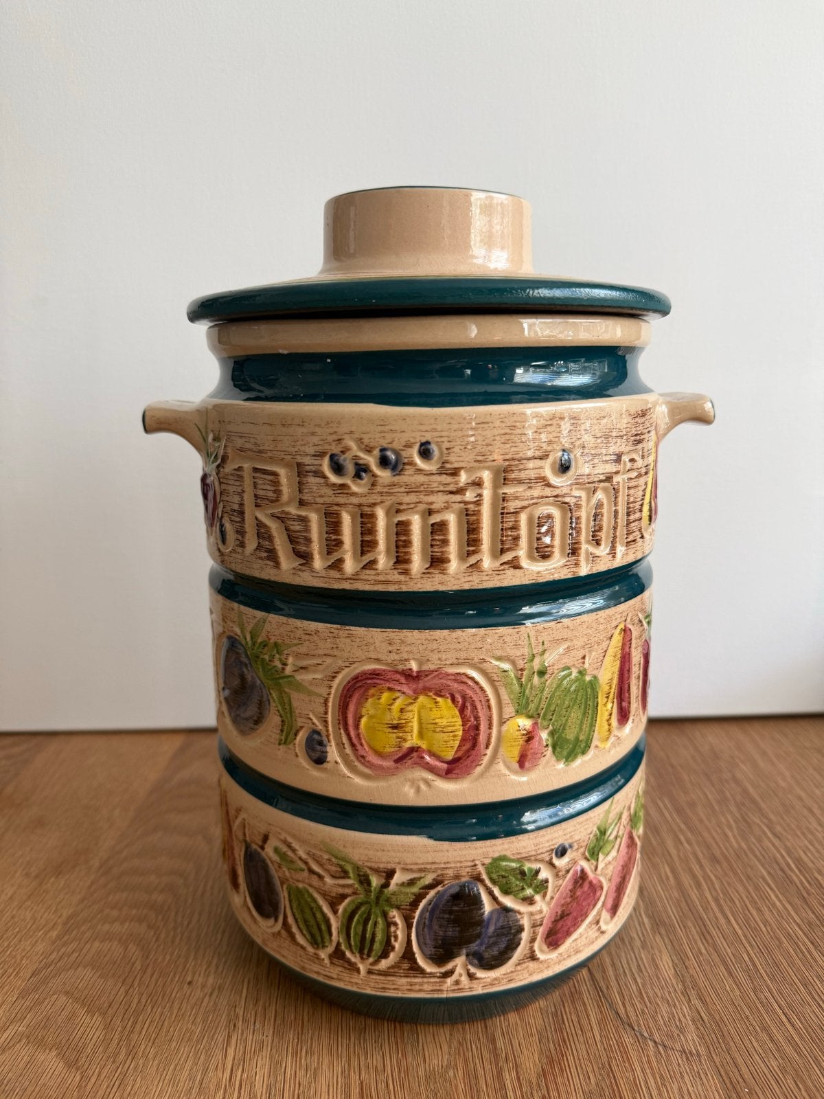 Rumtopf Pot - Keramiek - Fruitdecoratie (Onbeschadigd!), Antiek en Kunst, Antiek | Keramiek en Aardewerk, Ophalen of Verzenden
