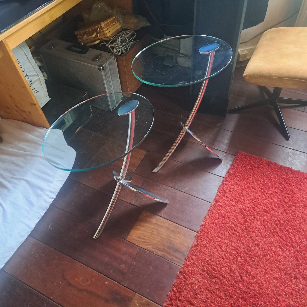 Bijzettafels Metaform Papillon, Minder dan 55 cm, Gebruikt, Glas, Overige vormen