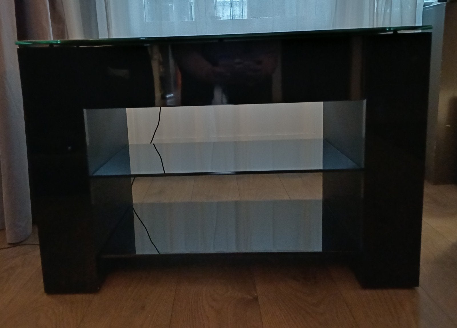 Zwarte audio/tv meubel, Ophalen, Overige materialen, 50 tot 100 cm, Minder dan 100 cm