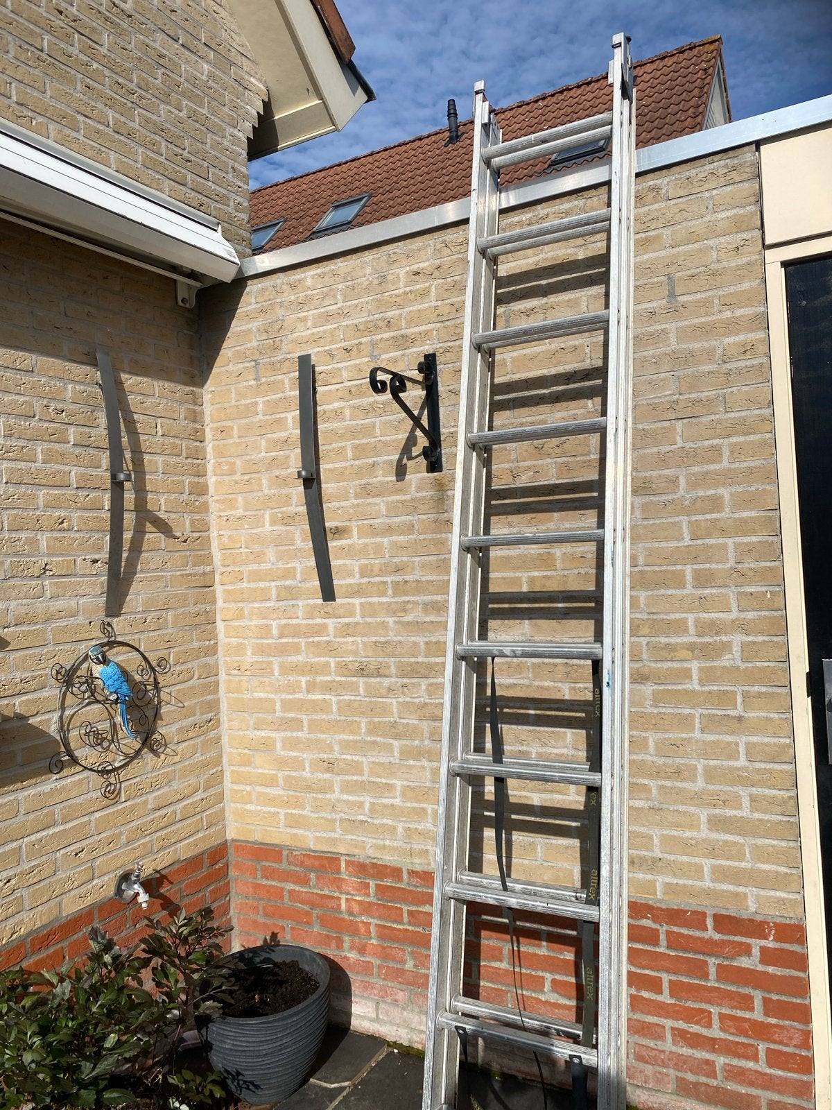 Aluminium Altrex uitschuifbare ladder - 4 meter of meer, Ophalen, Gebruikt, Ladder, Opvouwbaar of Inschuifbaar