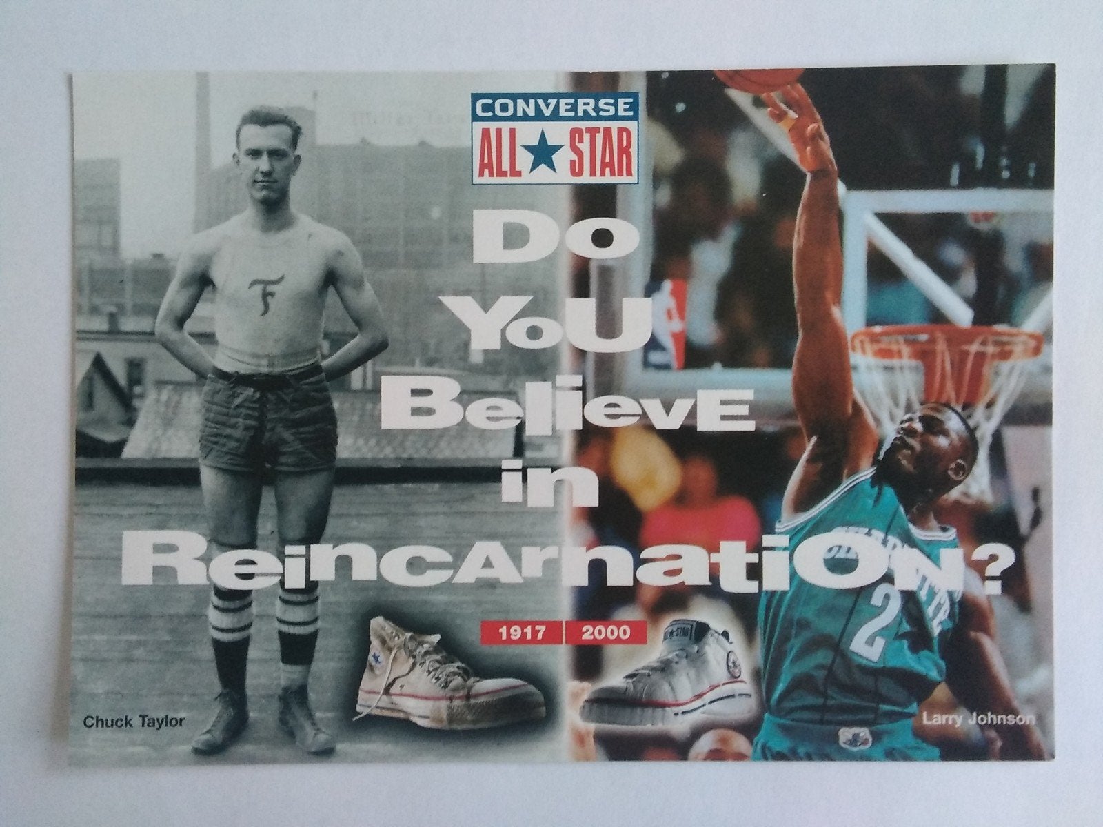 Ansichtkaart reclame Converse All*Star 1917-2000, Verzenden, Overige typen