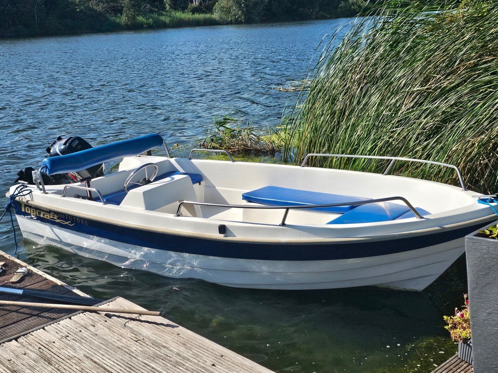 Prachtige Topcraft Futura met 15 pk Evinrude 4T motor, Watersport en Boten, Ophalen, Gebruikt, Viertaktmotor, Minder dan 70 pk