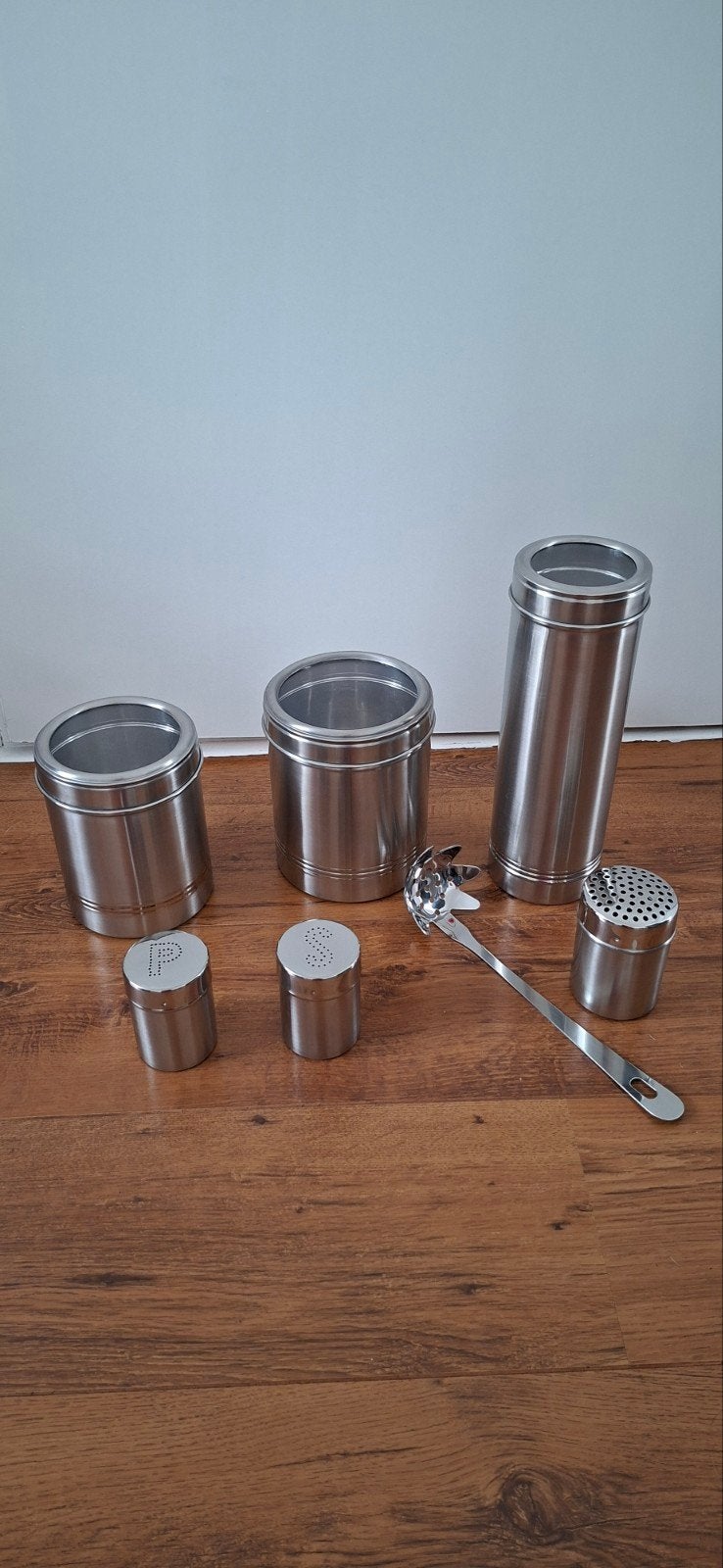 Nieuwe set bussen voor peper, zout, spaghetti en macaroni, Huis en Inrichting, Keuken | Keukenbenodigdheden, Ophalen of Verzenden