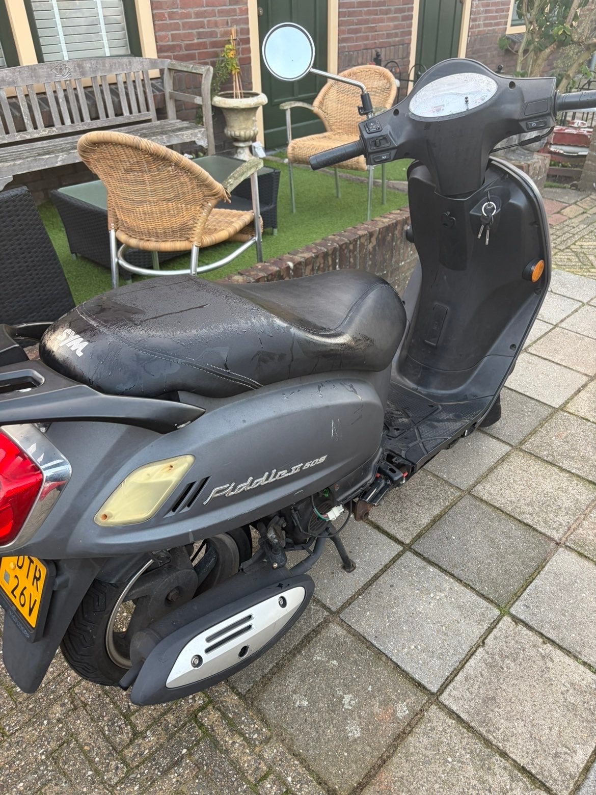 SYM Fiddle II 50S Scooter - Grijs, 2019, Fietsen en Brommers, Gebruikt, Maximaal 45 km/u, Ophalen of Verzenden, Benzine
