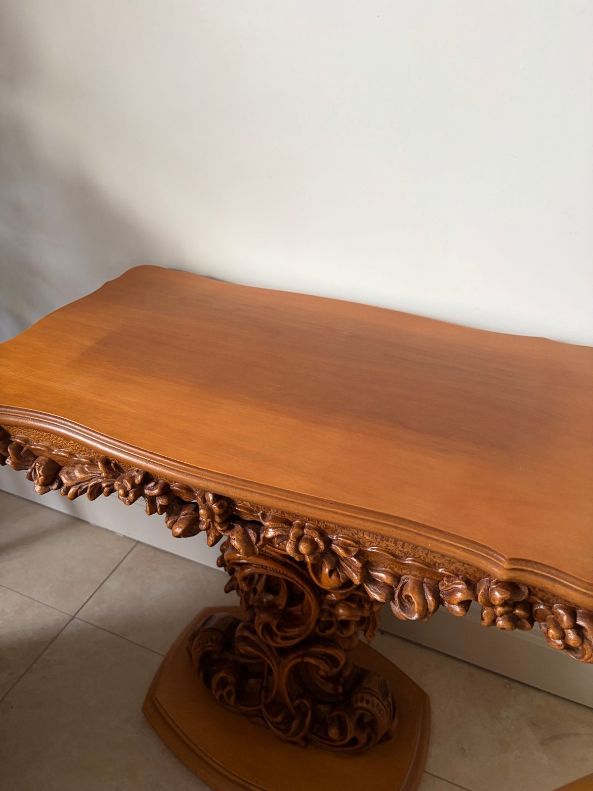 Prachtige handgesneden barok console tafel, Ophalen