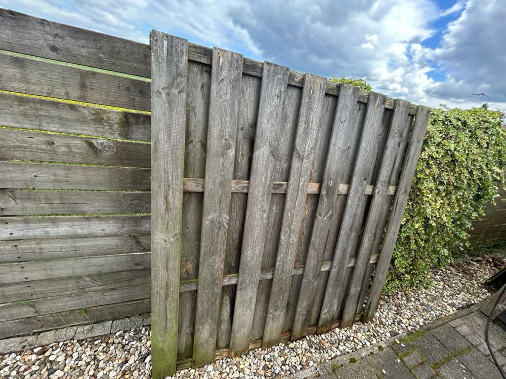 2 gebruikte tuinschermen 1.80 x 1.80m, Tuin en Terras, Tuinschermen, Ophalen, Gebruikt, Hout, 150 tot 200 cm