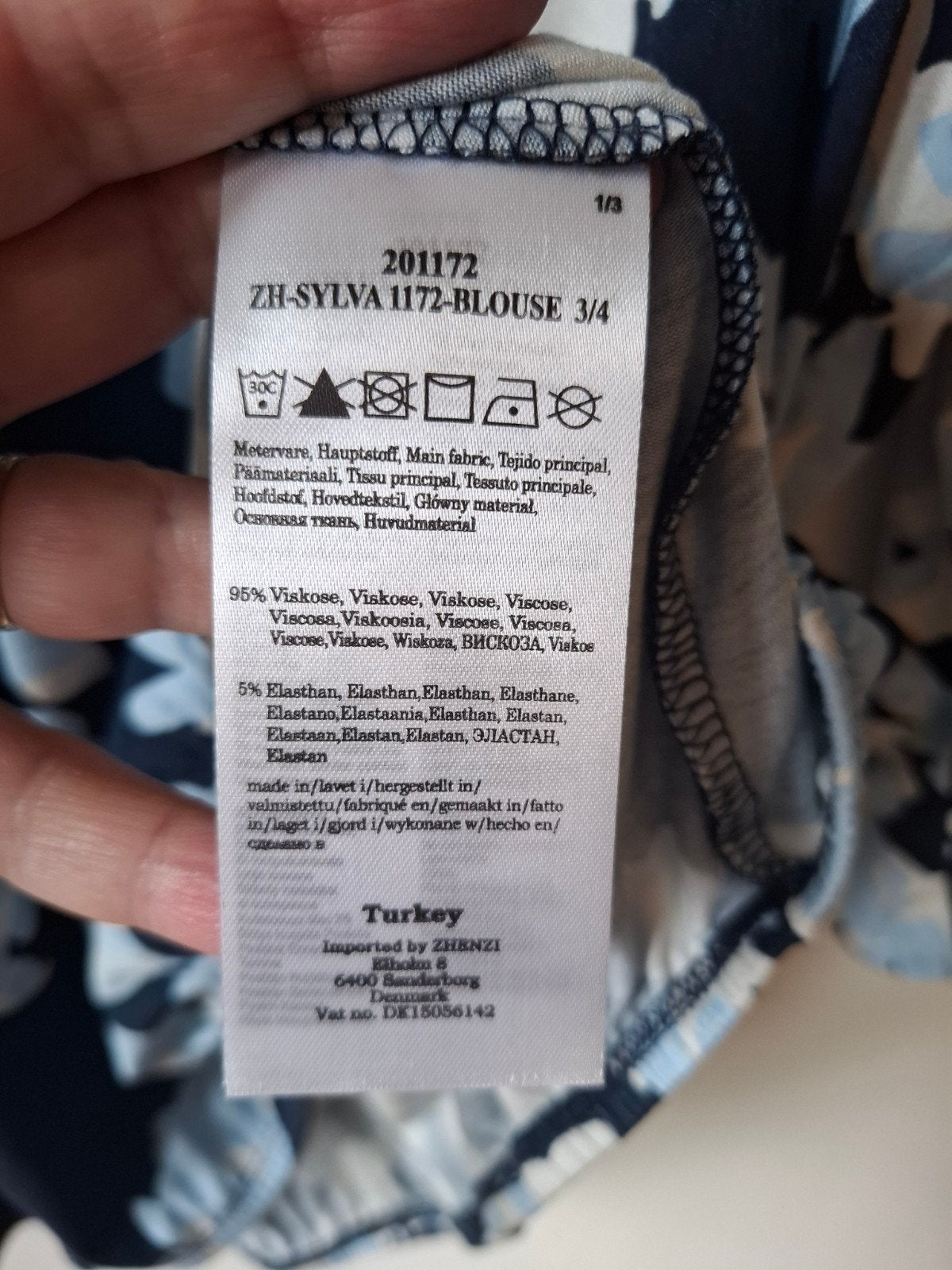 Zhenzi blauw/witte top met lange mouwen, maat XL/54,56, Kleding | Dames, Grote Maten, Zhenzi, Blauw, Ophalen of Verzenden, Zo goed als nieuw