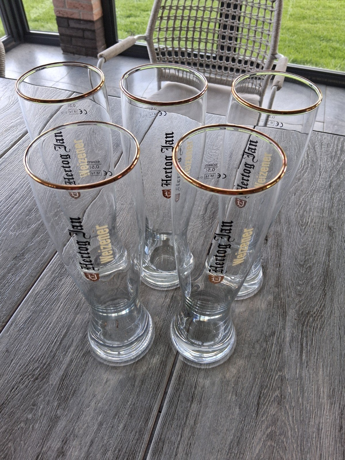 5 Hertog Jan Weizen bierglazen 0.50 liter, Ophalen