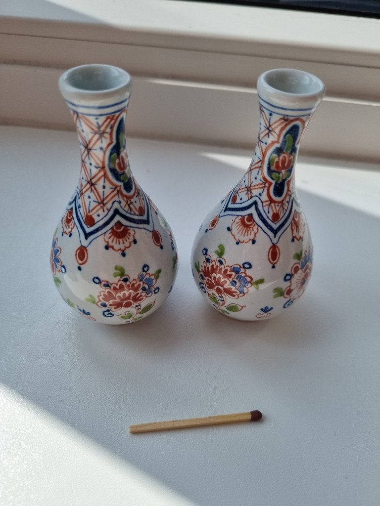2 polychrome tranenflesjes Zenith Gouds plateel, Ophalen of Verzenden
