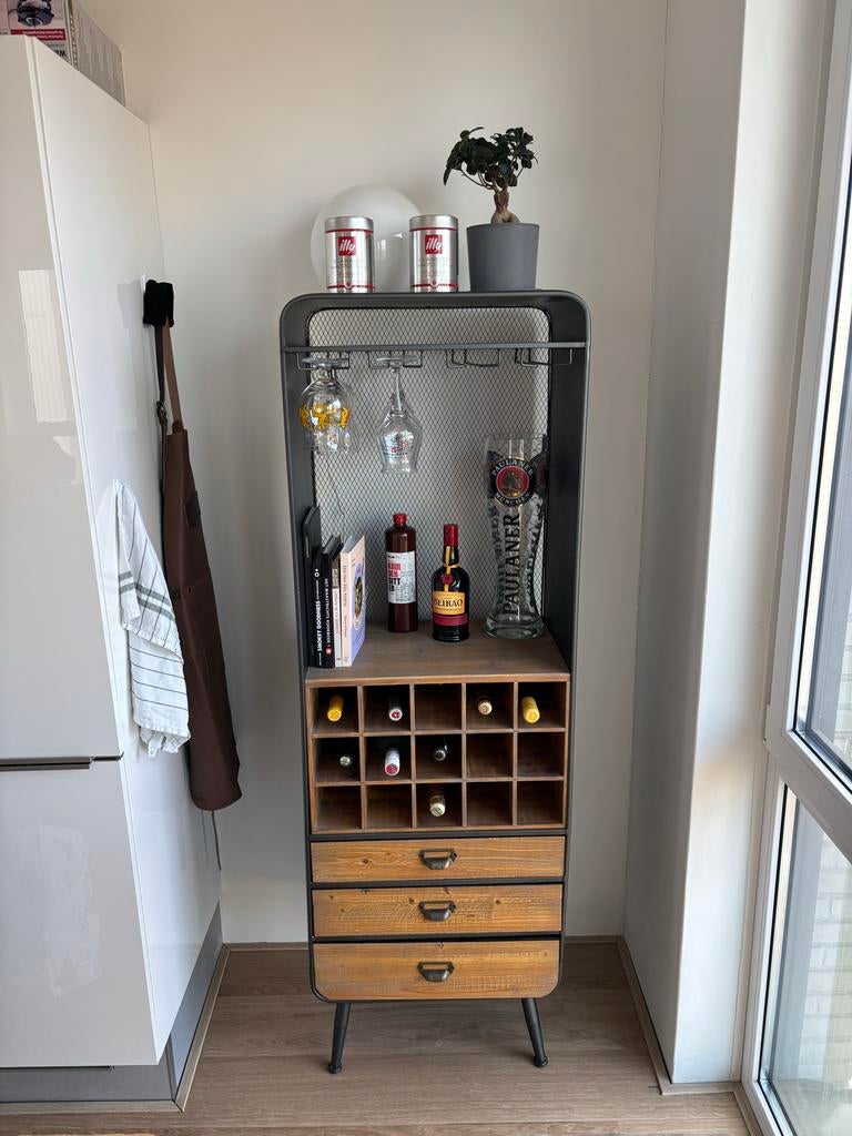 Wijnkast Dutchbone Vino, Ophalen, 15 tot 25 flessen, Zo goed als nieuw, 75 cm of meer