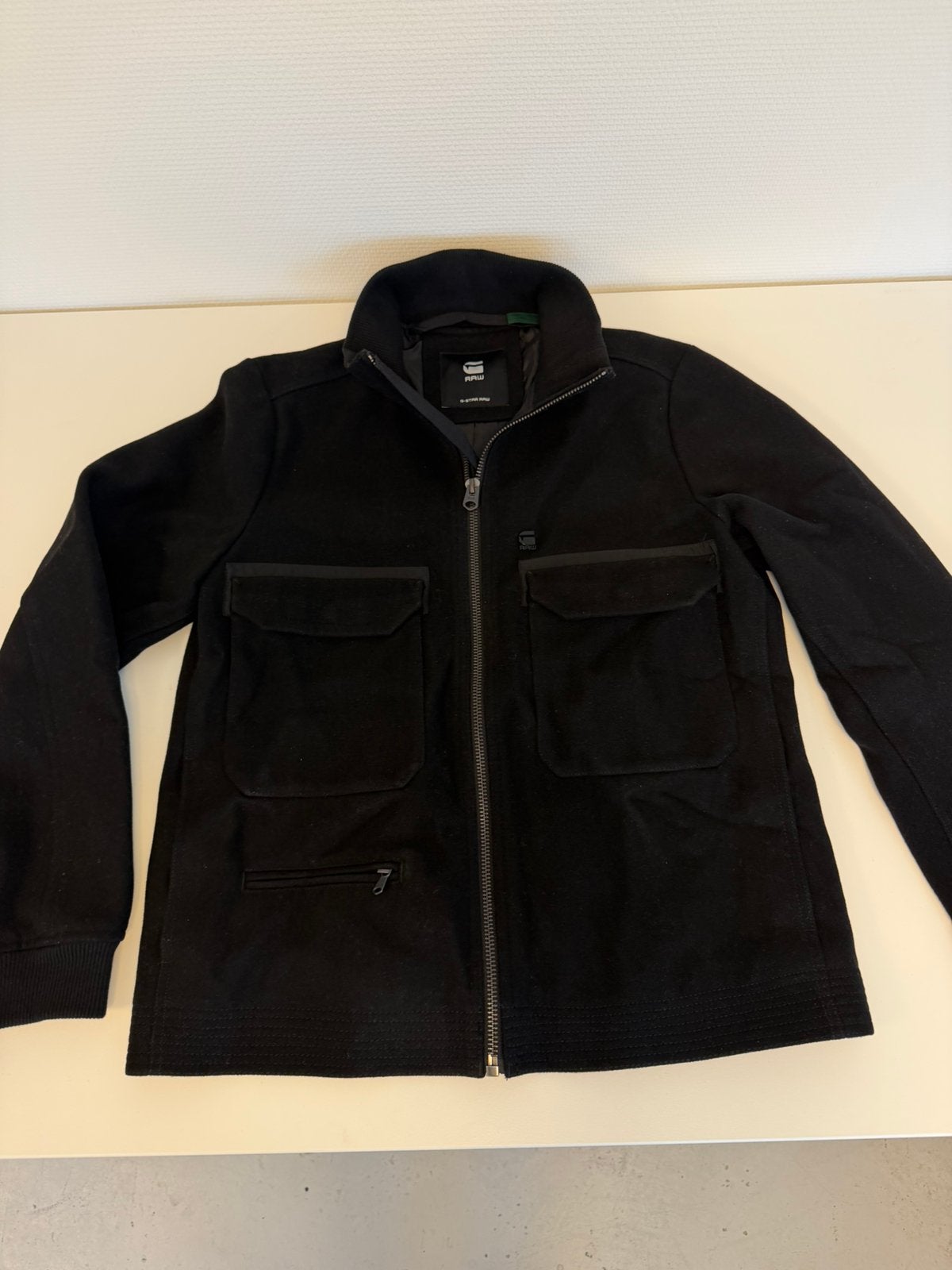 G-Star RAW XPO Wool Bomber Jacket Zwart L jack vest wol zgan, Maat 52/54 (L), Zwart, Ophalen of Verzenden, Zo goed als nieuw