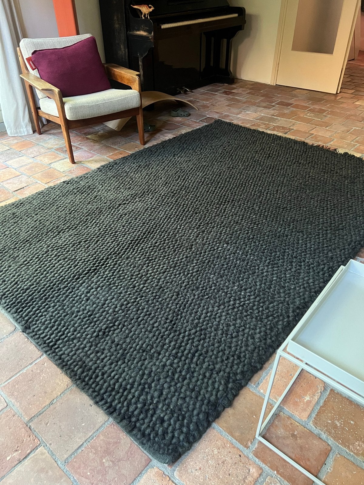 Hay Peas Vloerkleed - Donkergroen Wol - 170x240 cm, Ophalen, Gebruikt, 150 tot 200 cm, 200 cm of meer