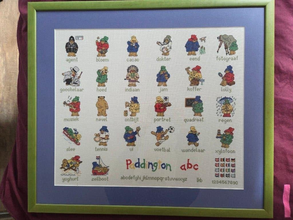 Geborduurd Paddington ABC in lijst, Ophalen, Overige merken, Zo goed als nieuw, Wanddecoratie