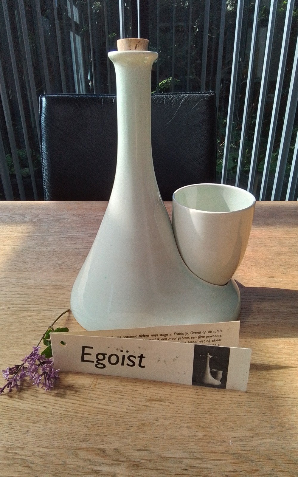 'EGOÏST ', vaas met houder en beker, Bob van Schie, Ophalen of Verzenden