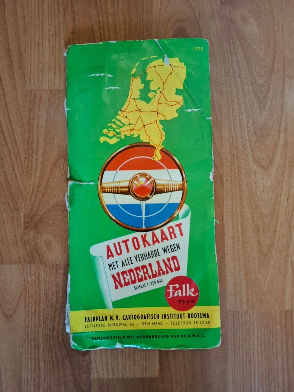 Falk Autokaart Nederland (ca. 1956/1957) met gebruikssporen, Landkaart, 1800 tot 2000, Nederland, Ophalen