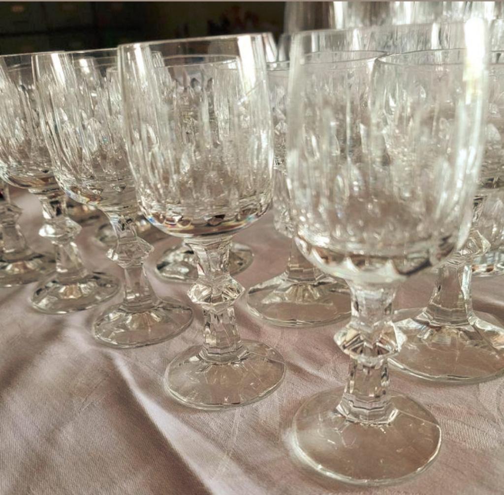 Oud 47 delig Kristallen Glasservies / SERVIES, Ophalen
