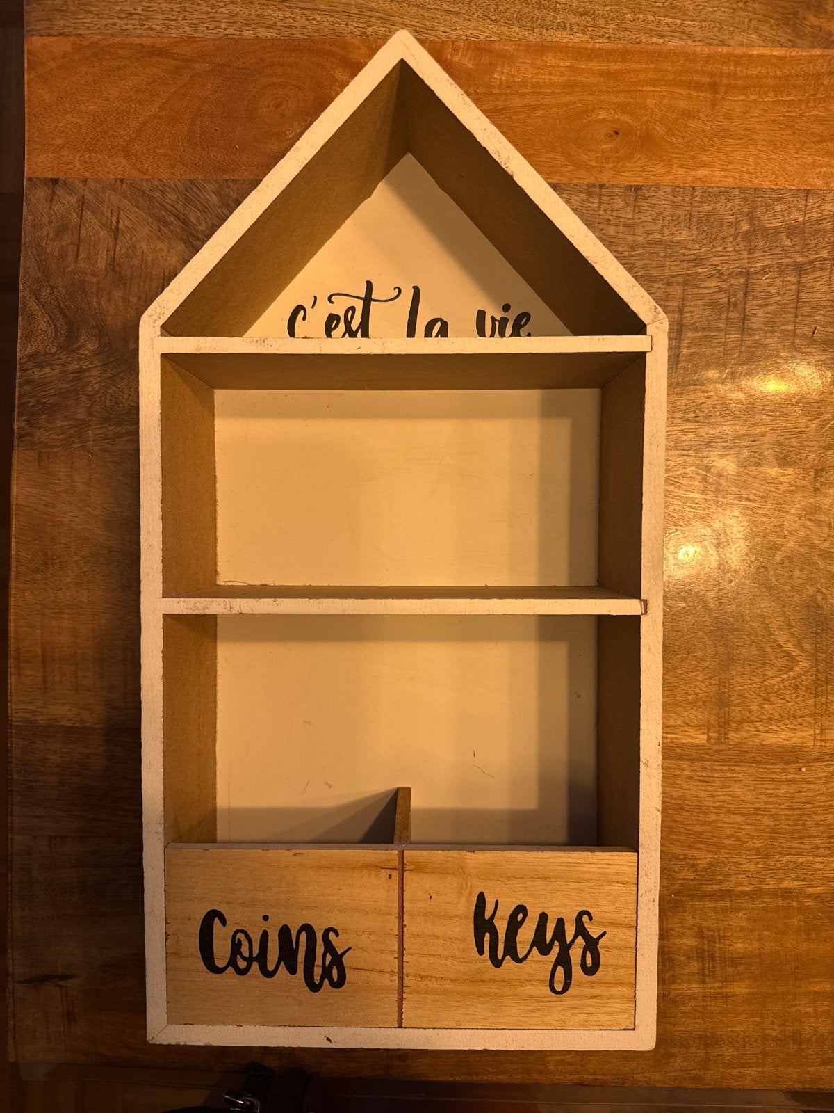 Houten huisje met opbergvakken 'C'est la vie', Hout, Gebruikt, Ophalen of Verzenden, Landelijk