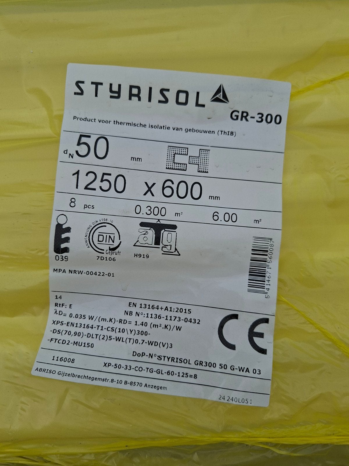 Styrisol  isolatieplaten 50mm dik, 6 stuks, Ophalen, Overige materialen, 4 tot 8 cm, Nieuw