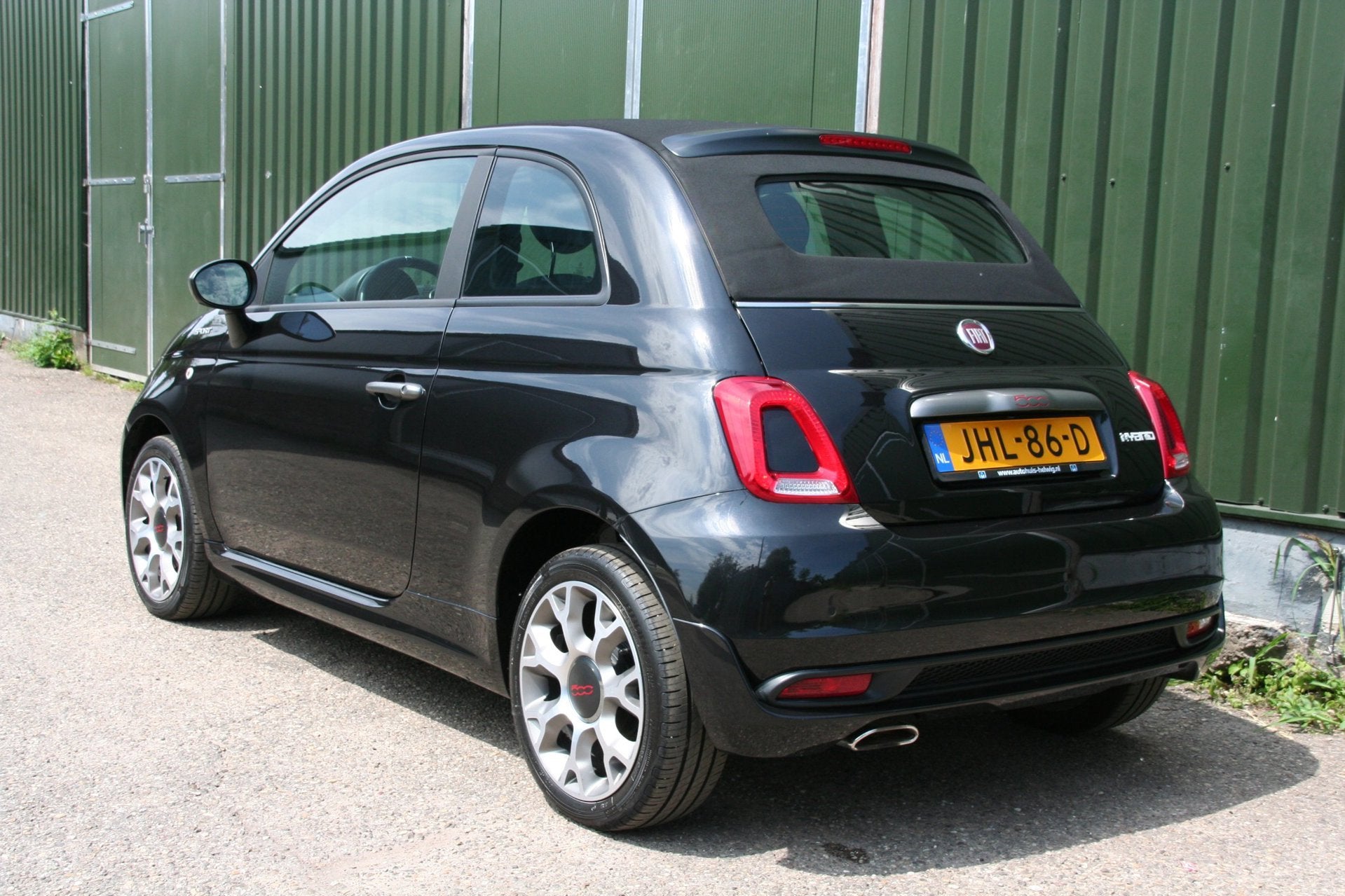 Fiat 500C 1.0 Hybrid Sport, AIRCO, NAVIGATIE, HALF LEER., Gebruikt, Cabriolet, 4 stoelen, Leder en Stof
