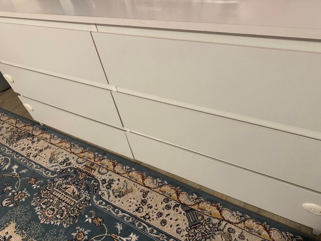 Witte ladekast met 6 laden, Huis en Inrichting, Kasten | Ladekasten, Overige materialen, Gebruikt, 5 laden of meer, 100 tot 150 cm