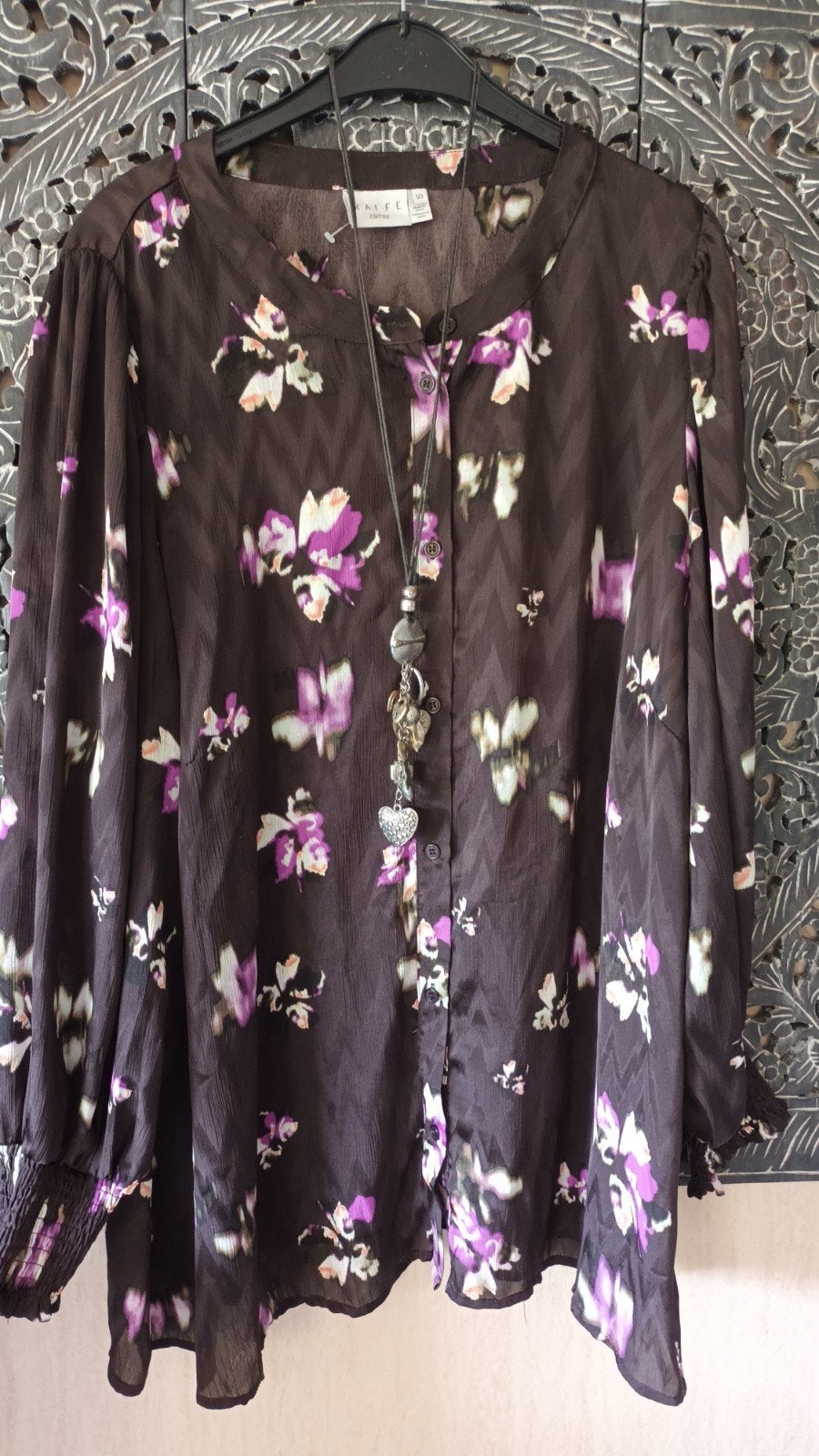 Prachtige Kaffe Curve blouse maat 50, Kaffe Curve, Bruin, Maat 46/48 (XL) of groter, Ophalen of Verzenden