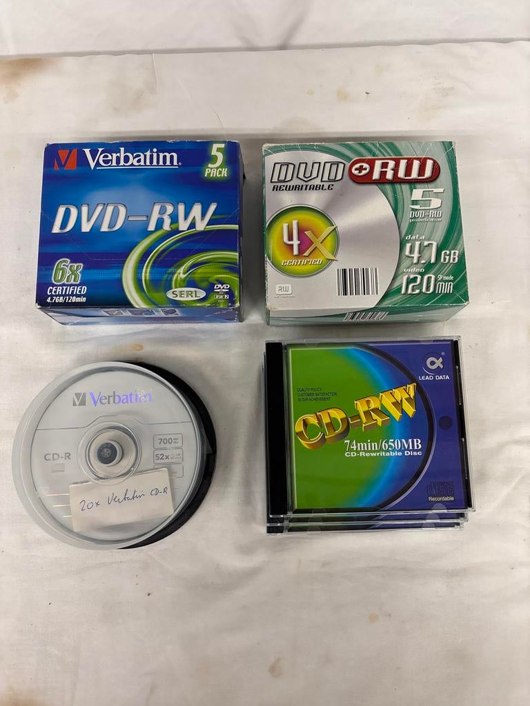 Diverse CD-R, CD-RW en DVD-RW schijven - Nieuw, Verzenden, Nieuw, Cd, Herschrijfbaar