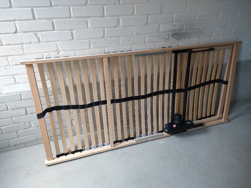 Twee elektrische 90x200 lattenbodems, Ophalen, Gebruikt, 90 cm, Eenpersoons