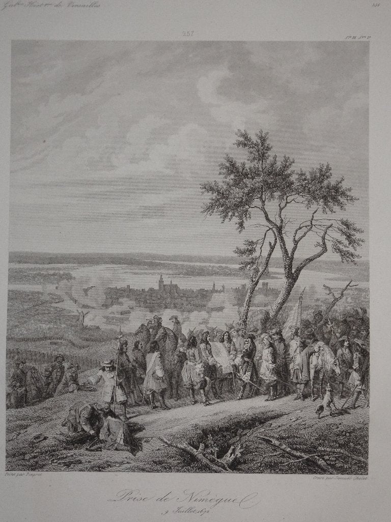 Litho Beleg van Nijmegen, 1672, naar Piquit 1838, Antiek en Kunst, Kunst | Litho's en Zeefdrukken, Origineel, Verzenden, Uniformen