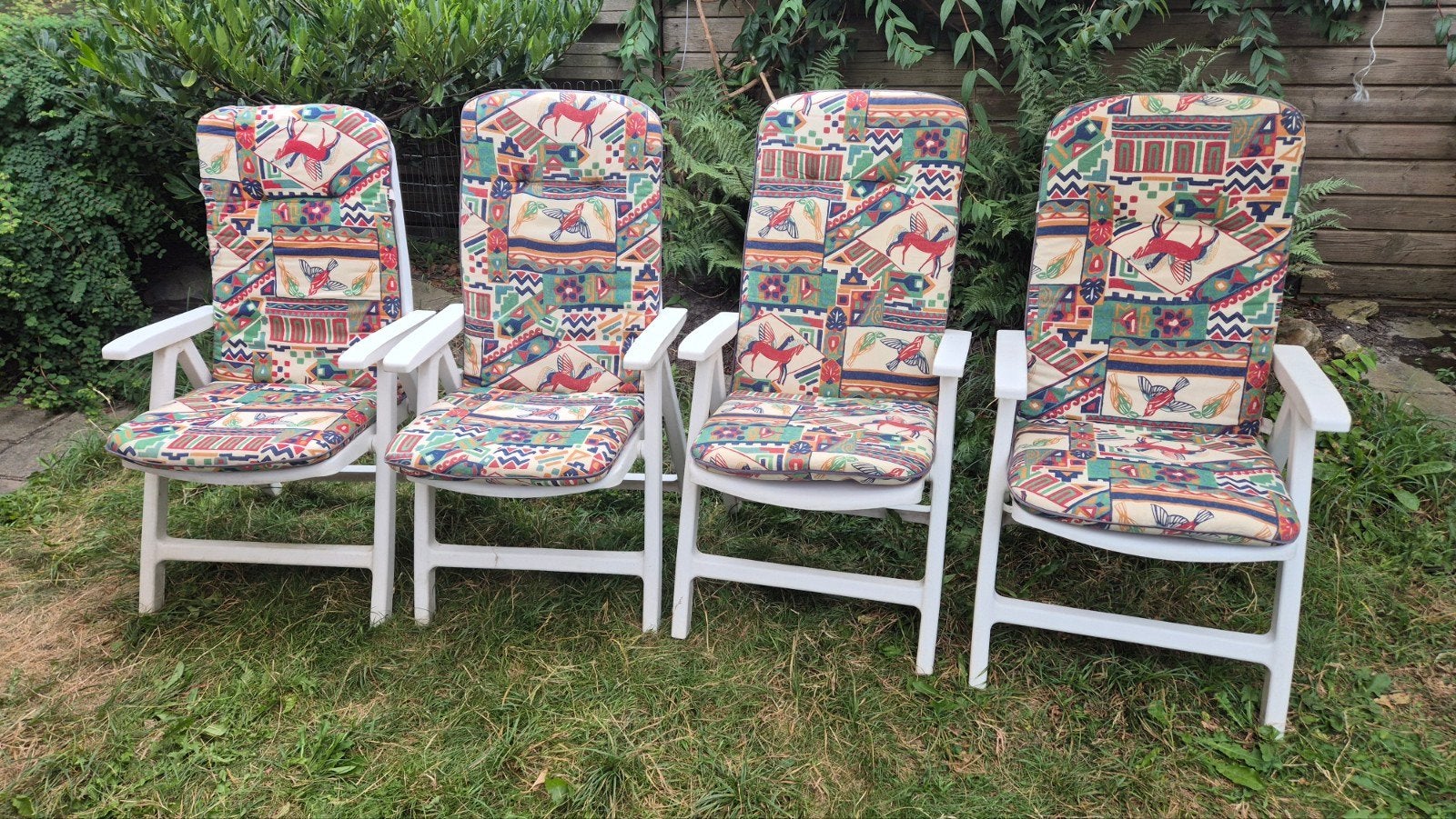 Tuinstoelen + kussens - Kettler Napoli - 4x, Tuin en Terras, Ophalen, Gebruikt, Kunststof, Verstelbaar