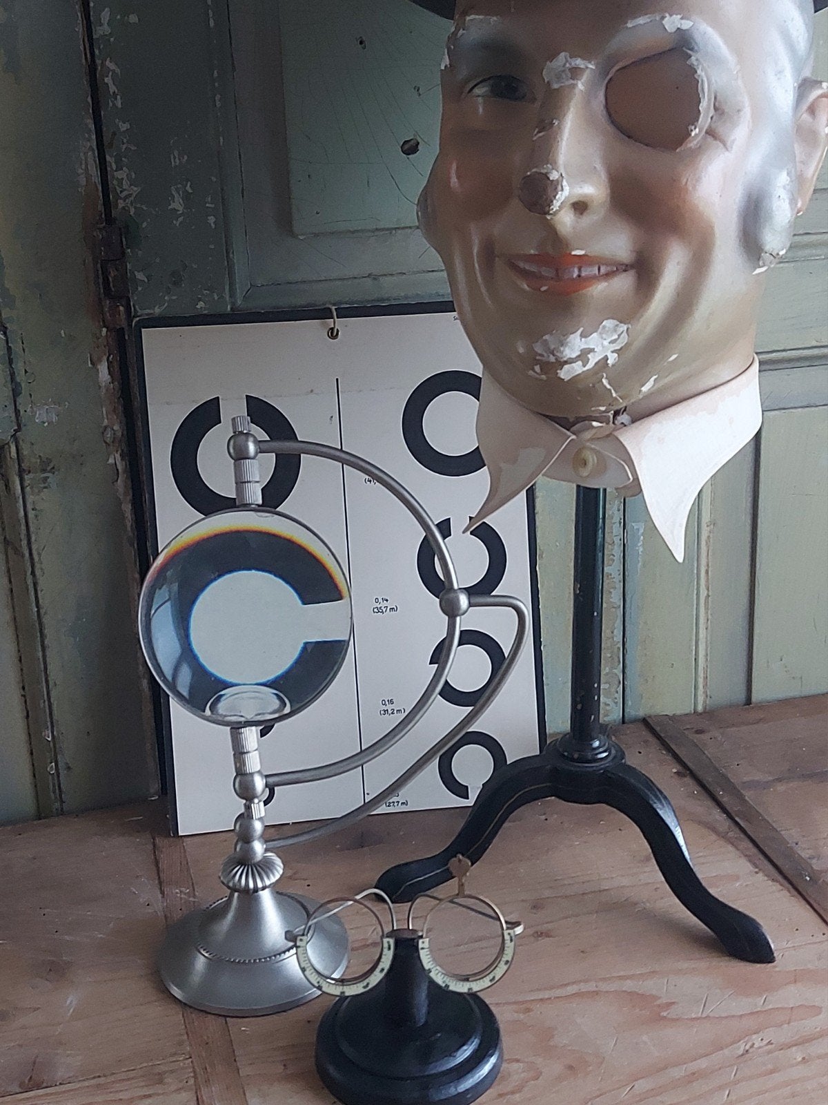 antieke pasbril van opticien, Ophalen of Verzenden