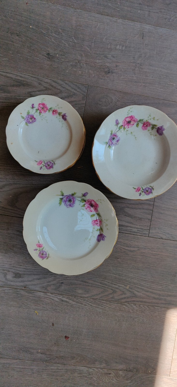 Vintage Borden borden met vrolijk bloemmotief (3x6), Antiek en Kunst, Ophalen of Verzenden