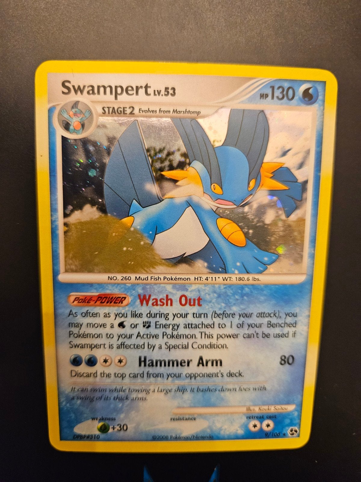 Swampert Holo (9/106) 2008, Ophalen of Verzenden, Zo goed als nieuw, Losse kaart, Foil