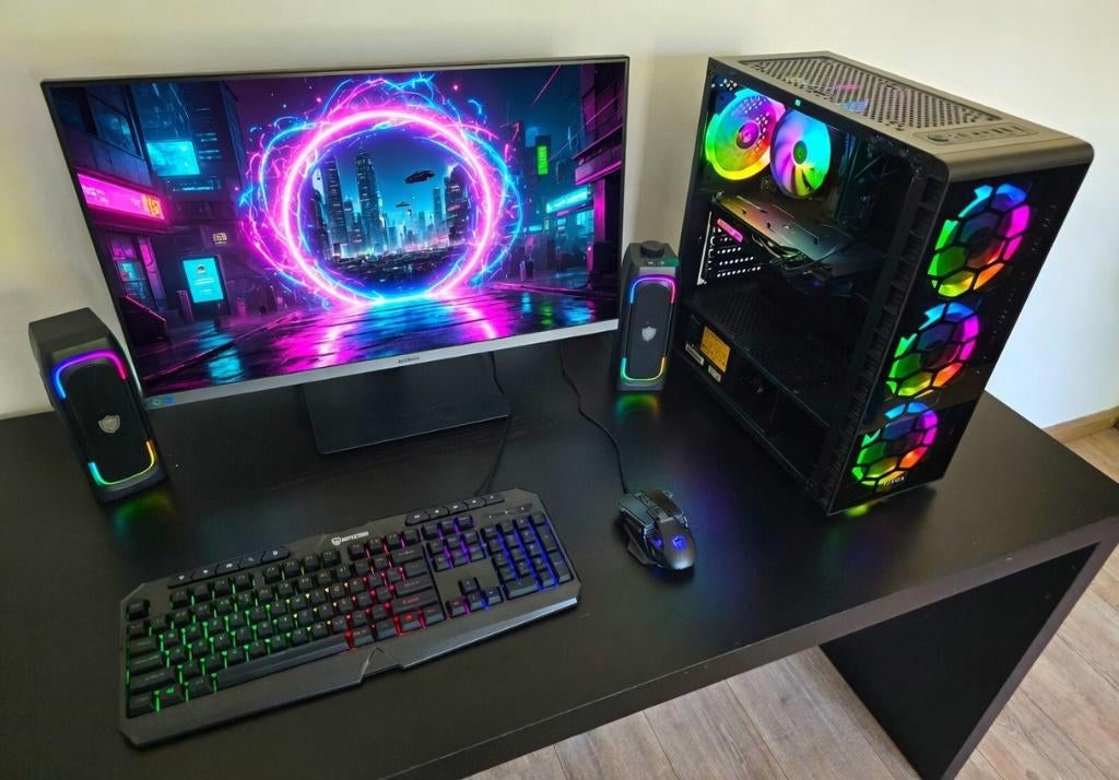 Complete RGB Game PC / Gaming Computer!, Computers en Software, Desktop Pc's, 1000 GB, Zo goed als nieuw, Gaming, SSD