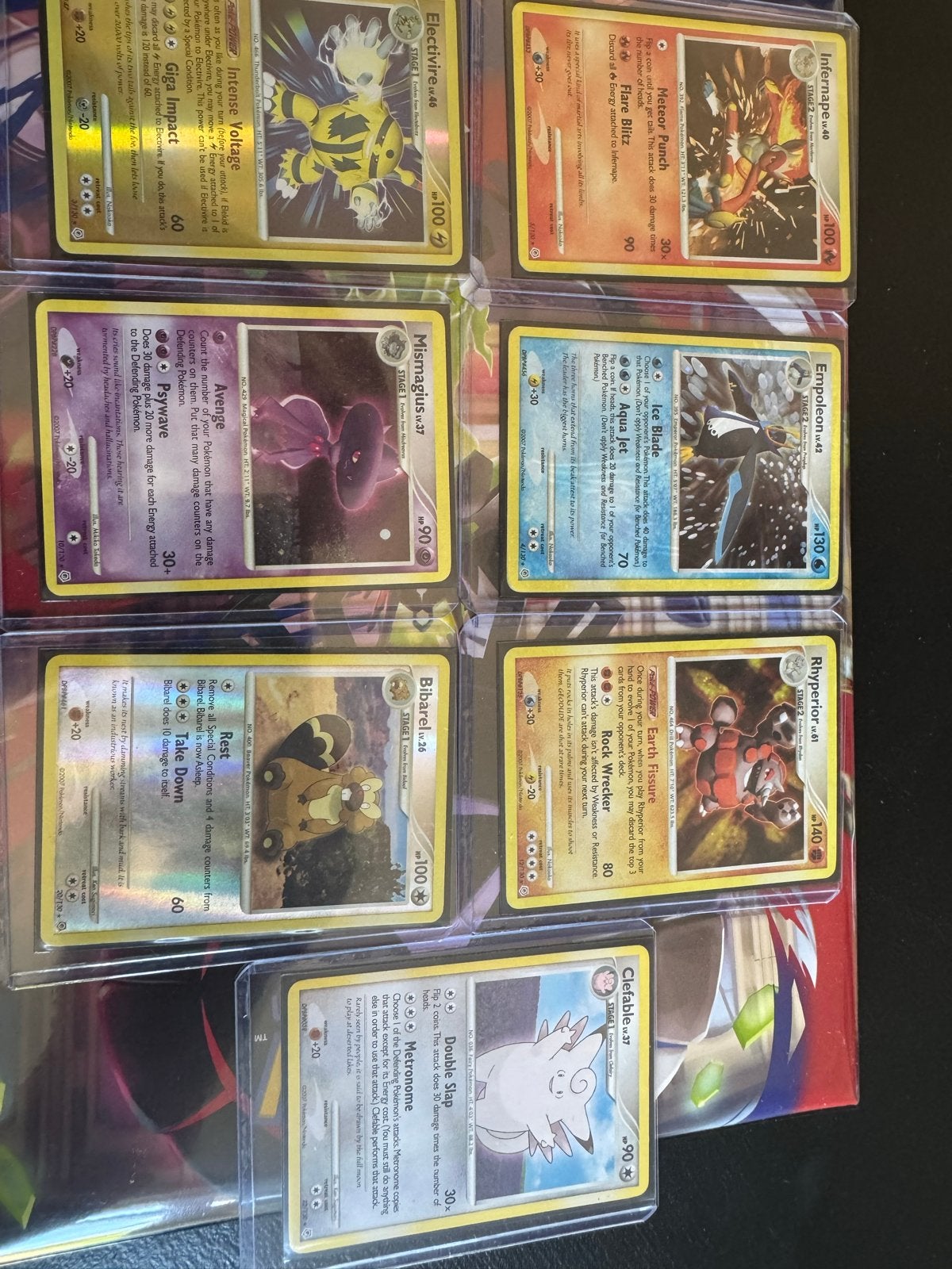 Pokémon Diamond & Pearl Base Set 2007 – 6 Holo + Clefable, Ophalen of Verzenden, Zo goed als nieuw, Meerdere kaarten