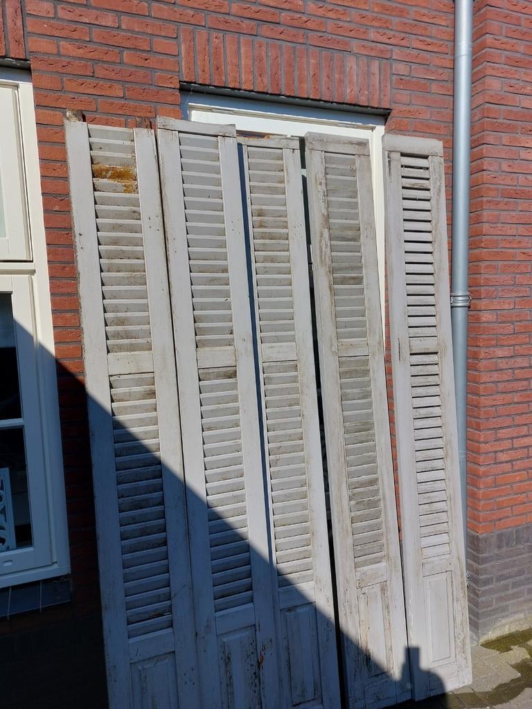 Set van 5 Franse lameldeuren, Ophalen, Gebruikt, Minder dan 80 cm, 215 cm of meer