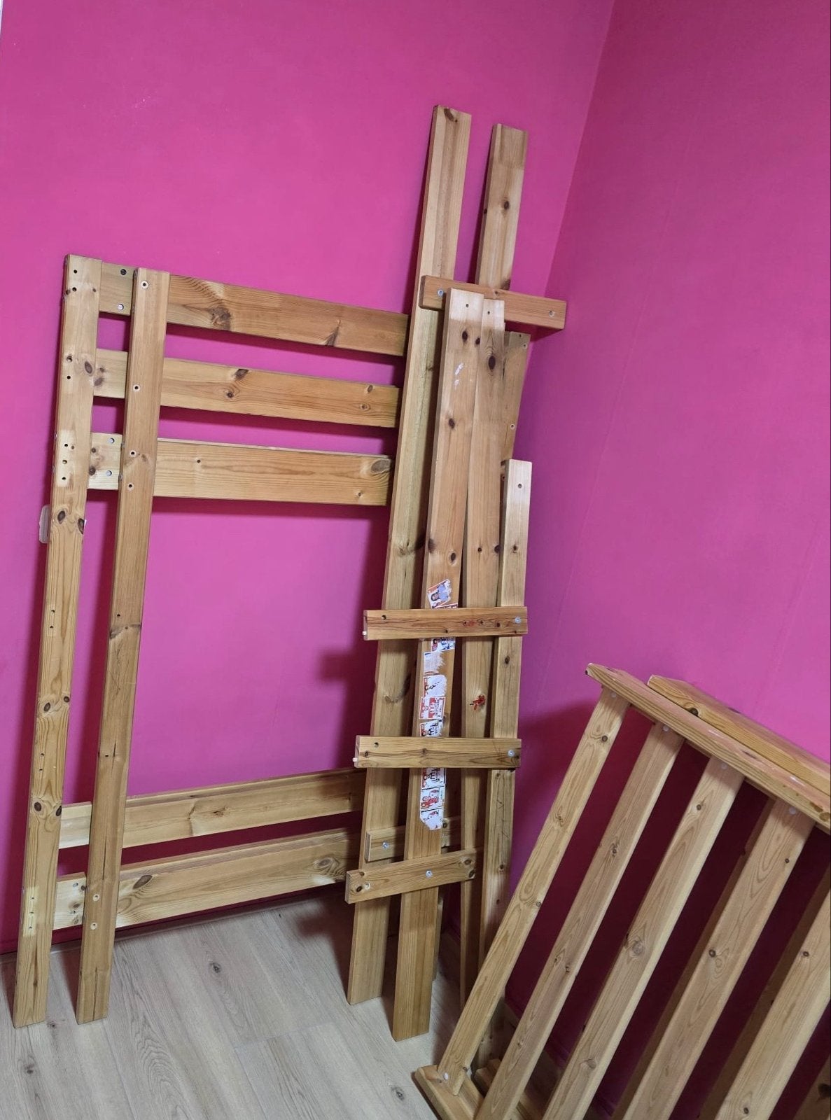 Ikea MEYDAL houten stapelbed met 2 matrassen, Ophalen, Gebruikt, 90 cm, Eenpersoons