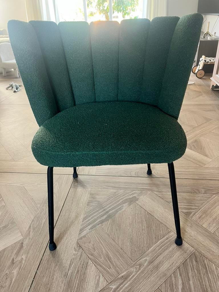 4 eetkamerstoelen (2 groen en 2 beige) - prijs per stuk, Ophalen, Overige kleuren, Zo goed als nieuw, Stof