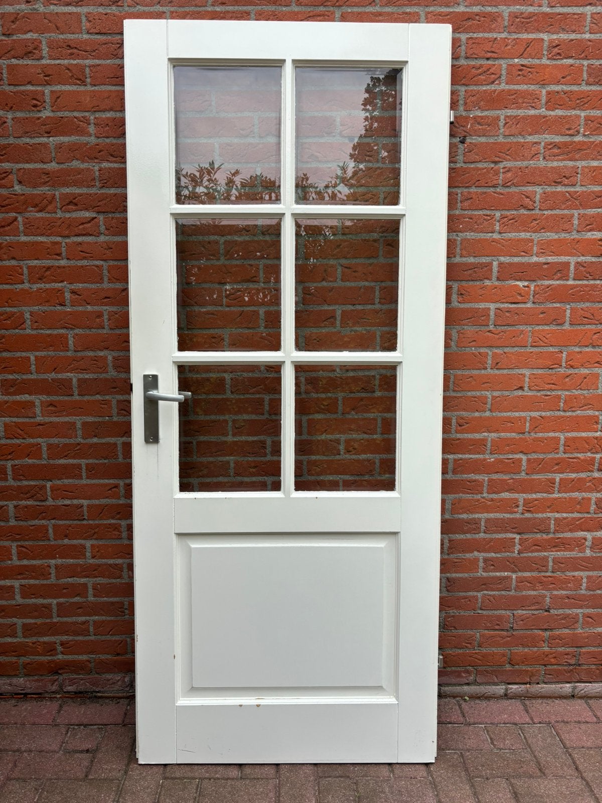 Witte deur met ruiten, Ophalen, Gebruikt, 80 tot 100 cm, Binnendeur