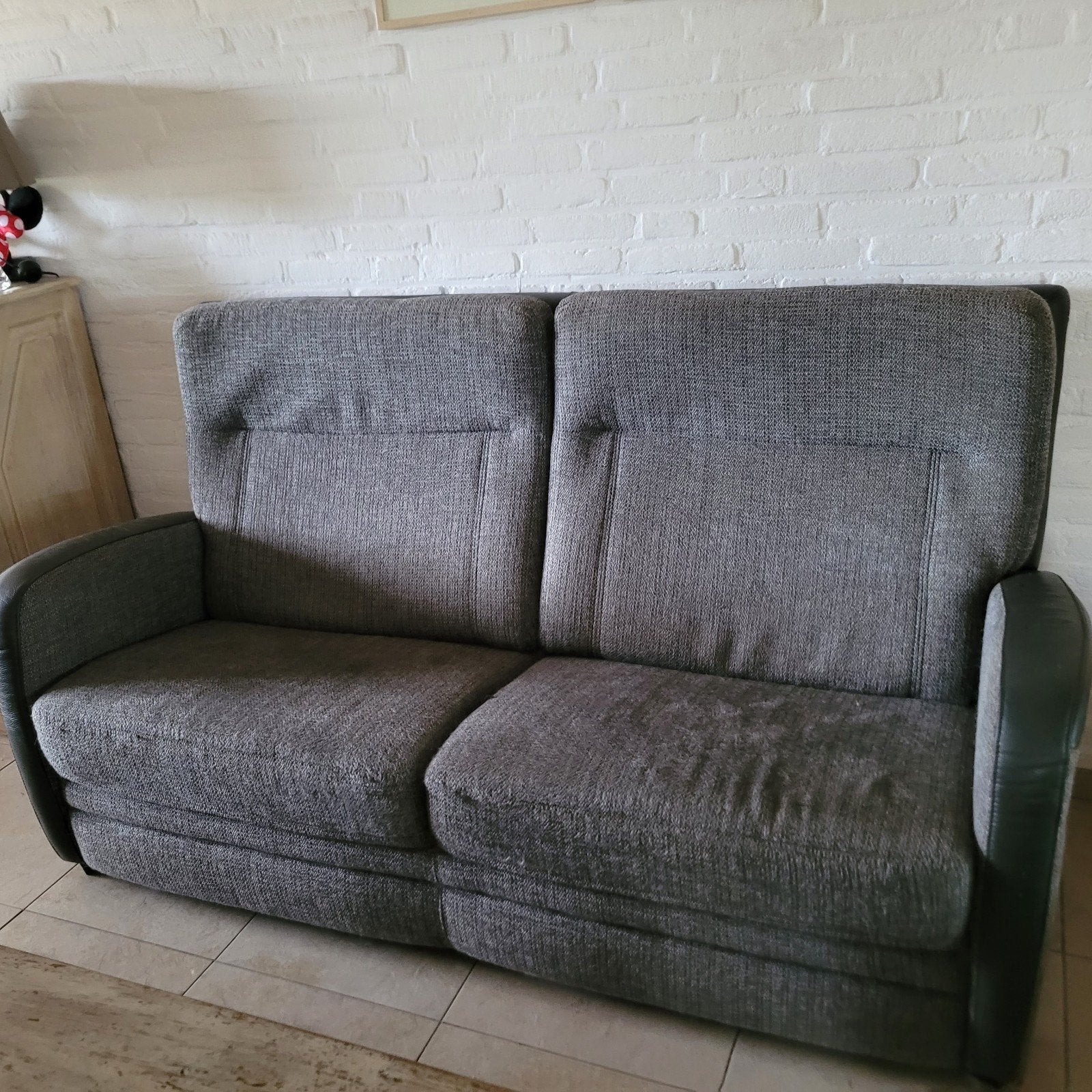 Senioren bankstel, Ophalen, Gebruikt, 75 tot 100 cm, Stof