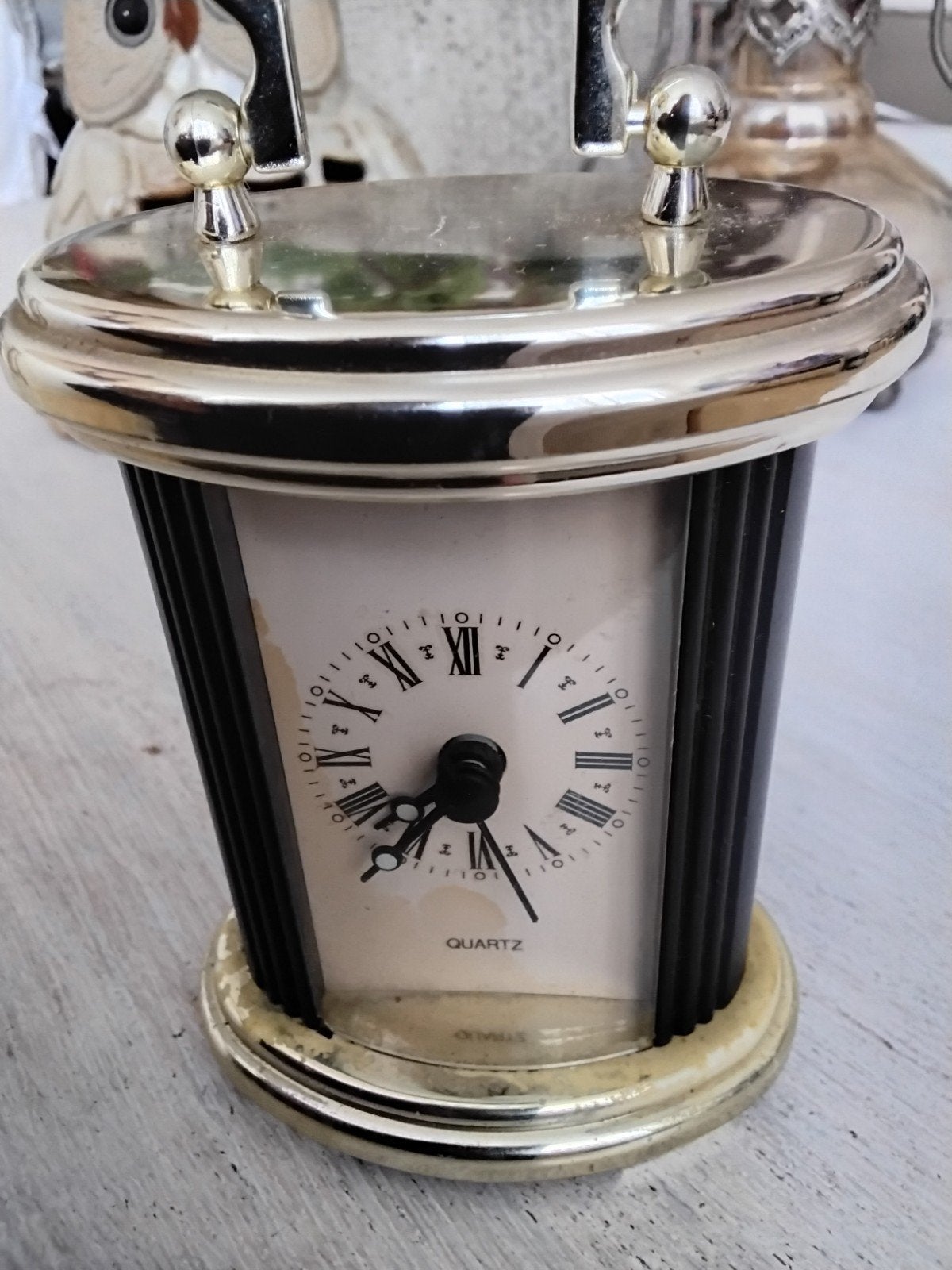 tafelklokje quarts, Gebruikt, Vintage, Ophalen of Verzenden, Tafelklok