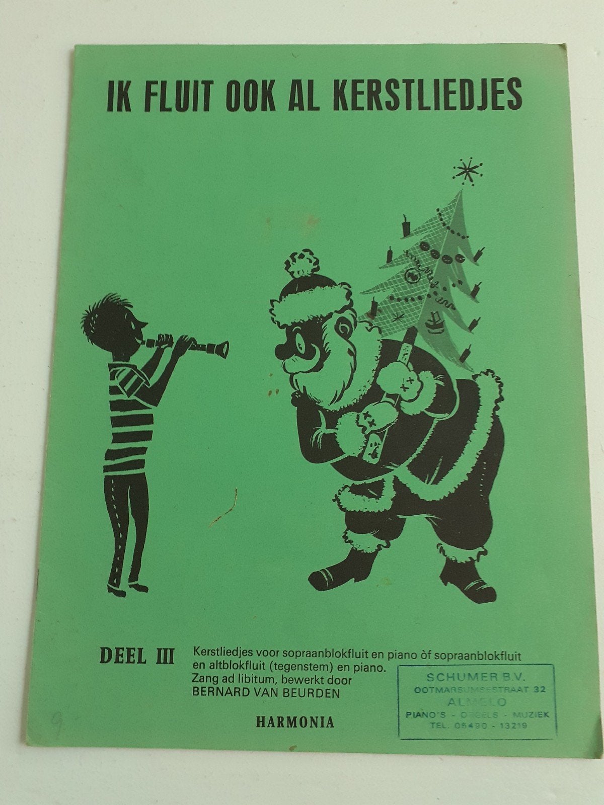 Kerstliedjes voor piano en blokfluit - Harmonia, Gebruikt, Piano, Overige genres, Les of Cursus