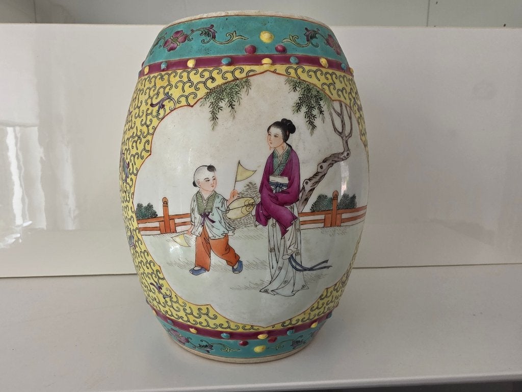 Chinese handbeschilderde porseleinen pot – Famille Rose, Antiek en Kunst, Ophalen