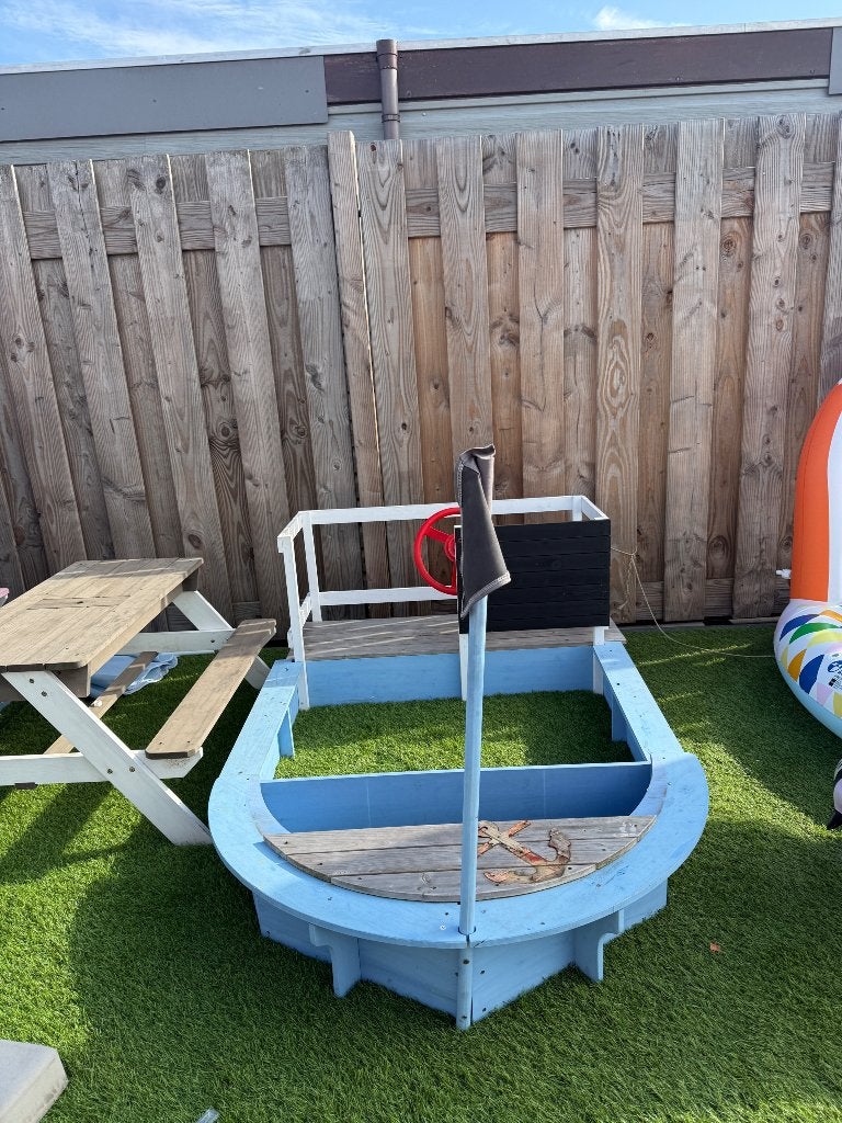 Houten speelboot / Zandbak – Piratenboot, Ophalen, Gebruikt