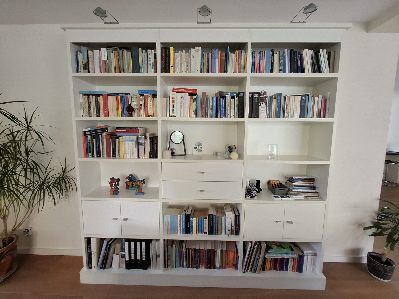 Lundia boekenkast (wit) 240 x 240 x 30, Ophalen, Gebruikt, 200 cm of meer, 25 tot 50 cm