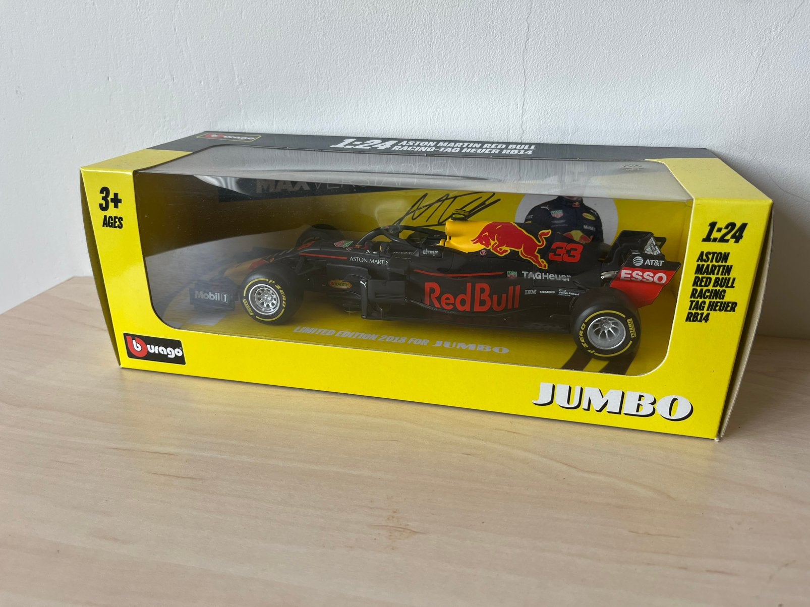 Max Verstappen 1:24 schaalmodel F1 auto, Ophalen of Verzenden, Zo goed als nieuw, Bburago