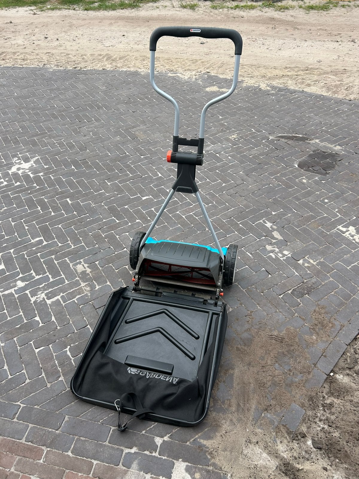 Gardena duwmaaier 400 C met opvangbak - Gebruikt, Ophalen, Gebruikt, Handgrasmaaier, Opvangbak