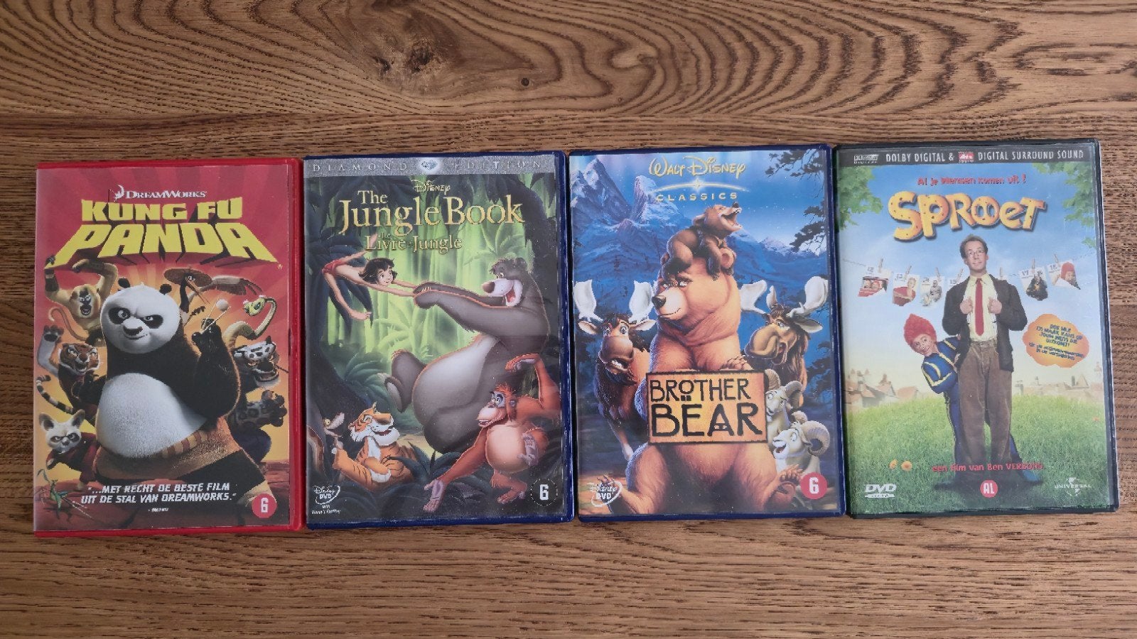 DVD Bundel: Kung Fu Panda, Jungle Book, Brother Bear, Spro, Gebruikt, Animatie, Verzamelbox, Nederlands
