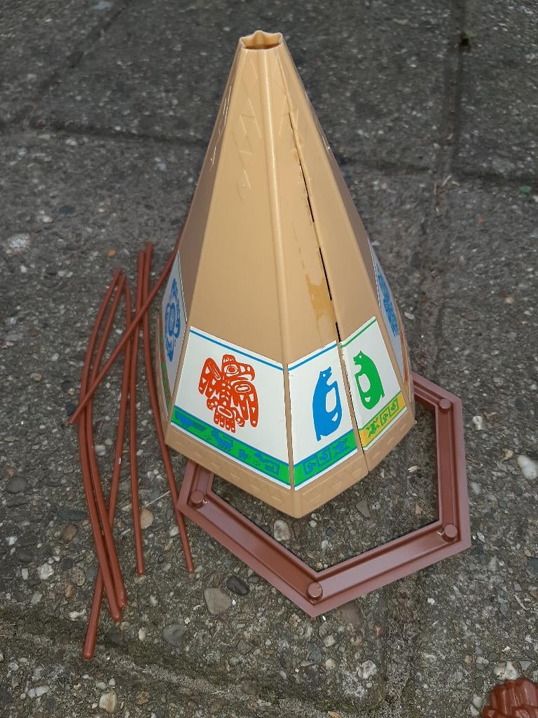 Playmobil indiaan wigwam wegwerkers etc  meeste in nieuwstaa, Ophalen of Verzenden, Zo goed als nieuw, Los playmobil